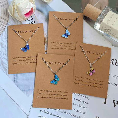 Butterfly Glowing Sterling Silver Necklace (PACK OF 2)